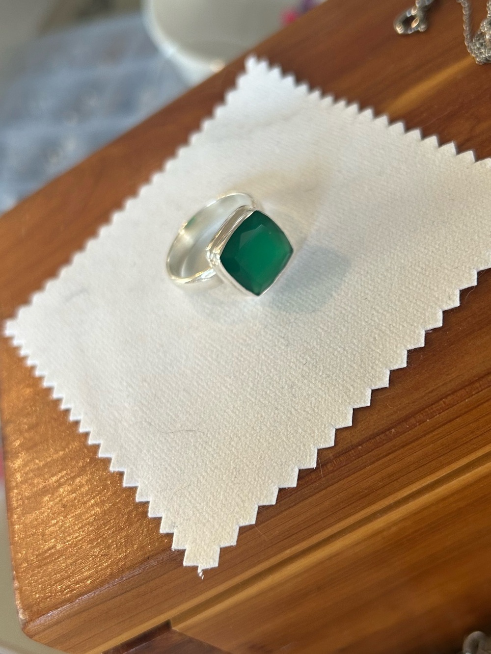 Sterling Silver Green Onyx Ring